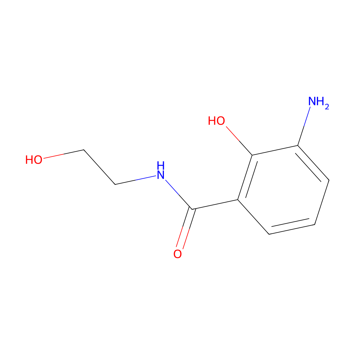 3-amino-2-hydroxy-N-(2-hydroxyethyl)benzamide molecular structure, CAS 473731-23-6