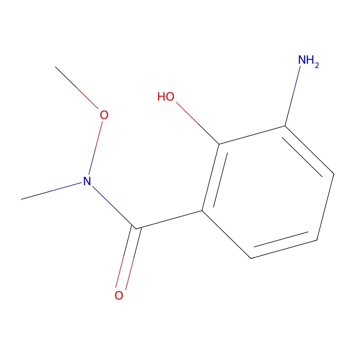 3-Amino-2-hydroxy-N-methoxy-N-methylbenzamide molecular structure, CAS 473731-43-0