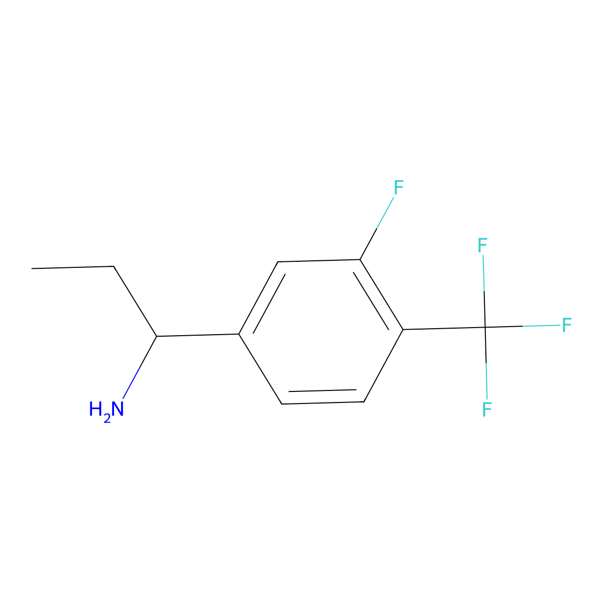 1-(3-Fluoro-4-(trifluoromethyl)phenyl)propan-1-amine molecular structure, CAS 473732-66-0