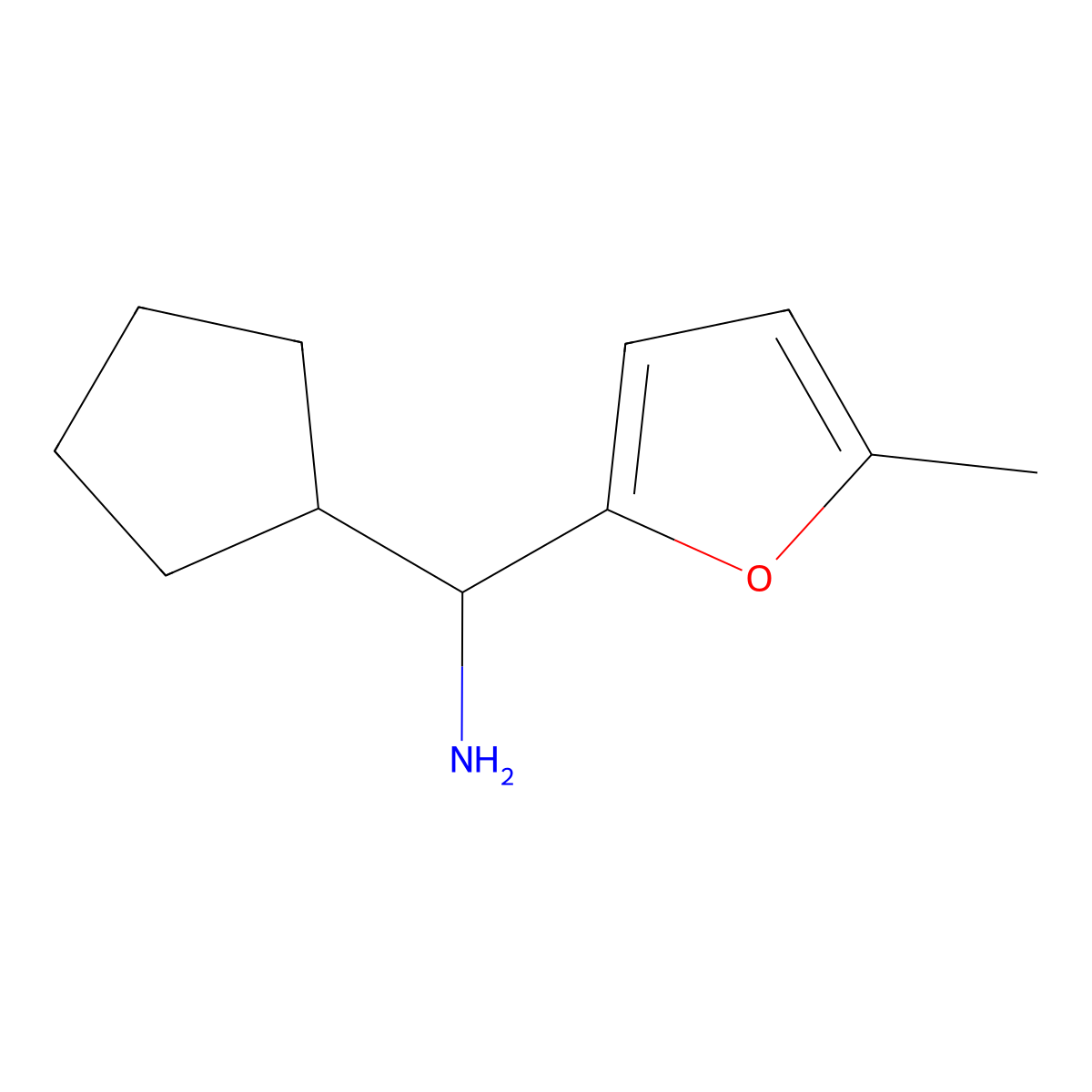 Cyclopentyl(5-methylfuran-2-yl)methanamine molecular structure, CAS 473732-73-9