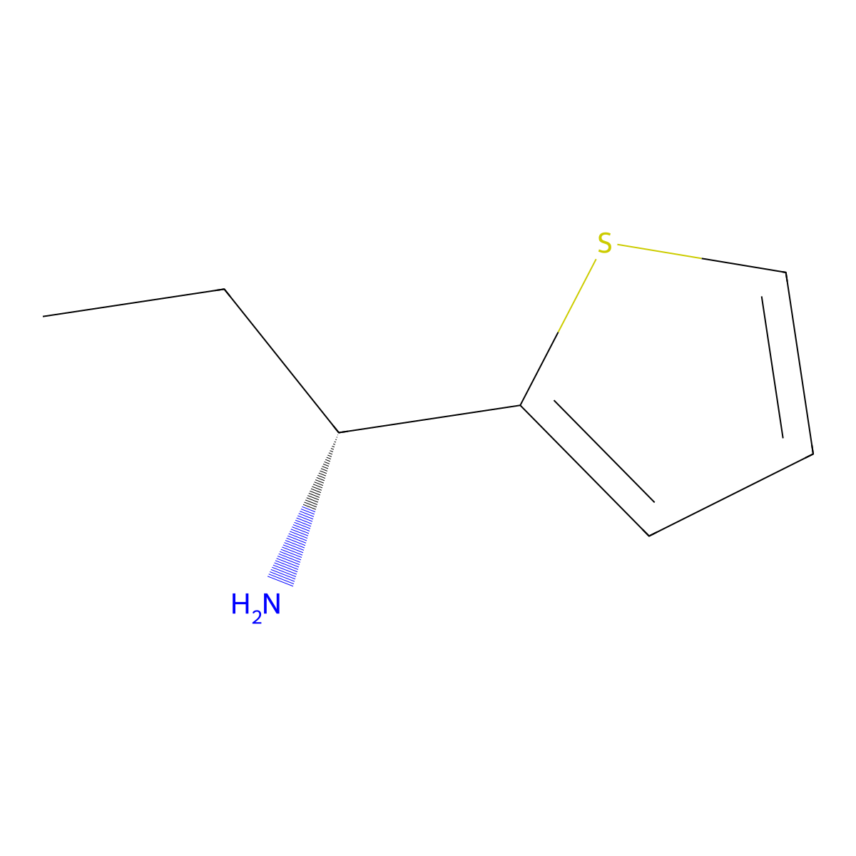 (1R)-1-(thiophen-2-yl)propan-1-amine molecular structure, CAS 473732-90-0