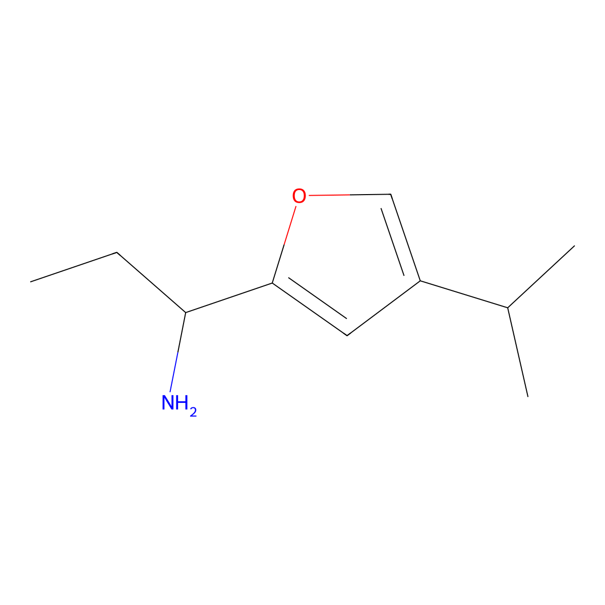 (R)-1-(4-isopropylfuran-2-yl)propan-1-amine molecular structure, CAS 473733-02-7