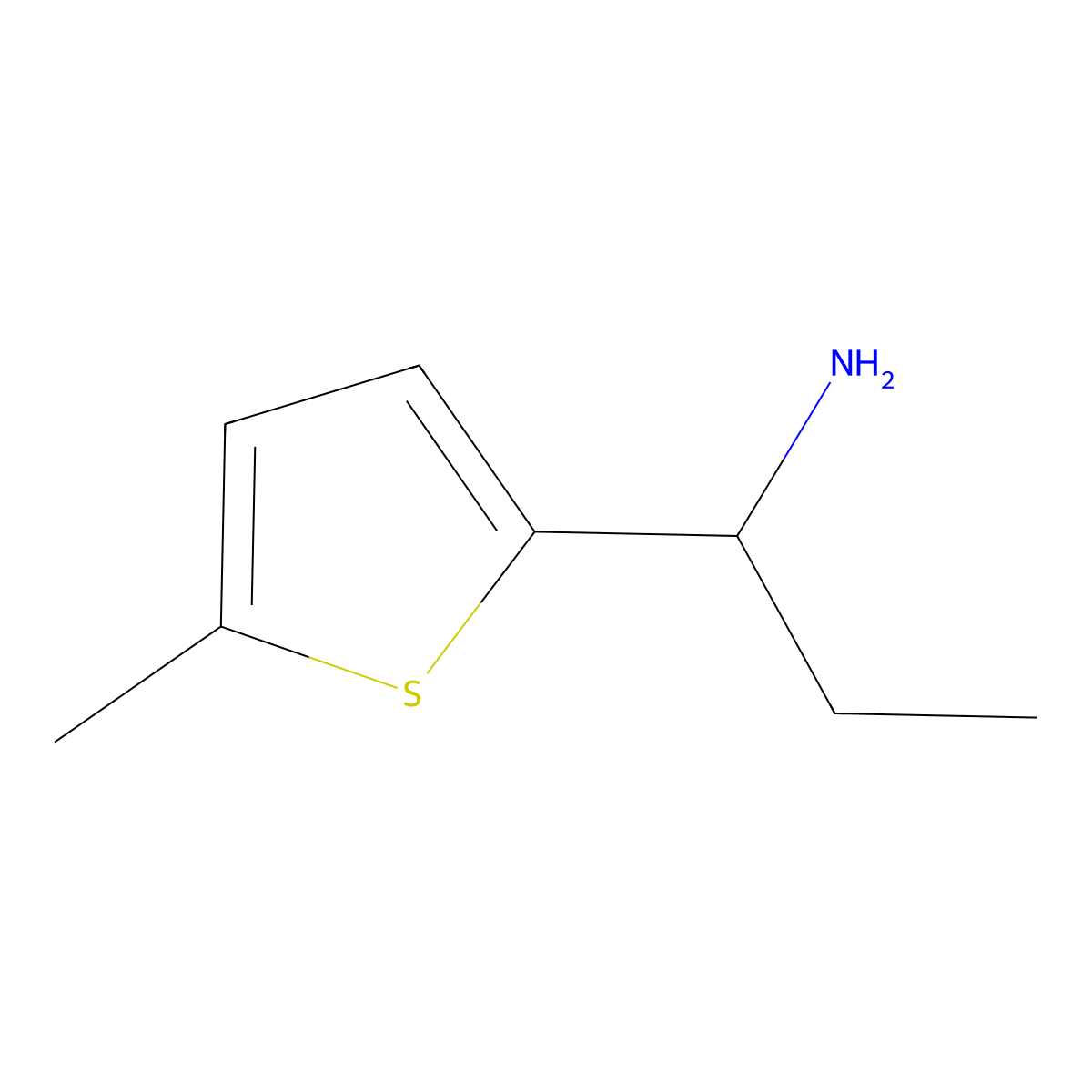 (1R)-1-(5-methylthiophen-2-yl)propan-1-amine molecular structure, CAS 473733-08-3