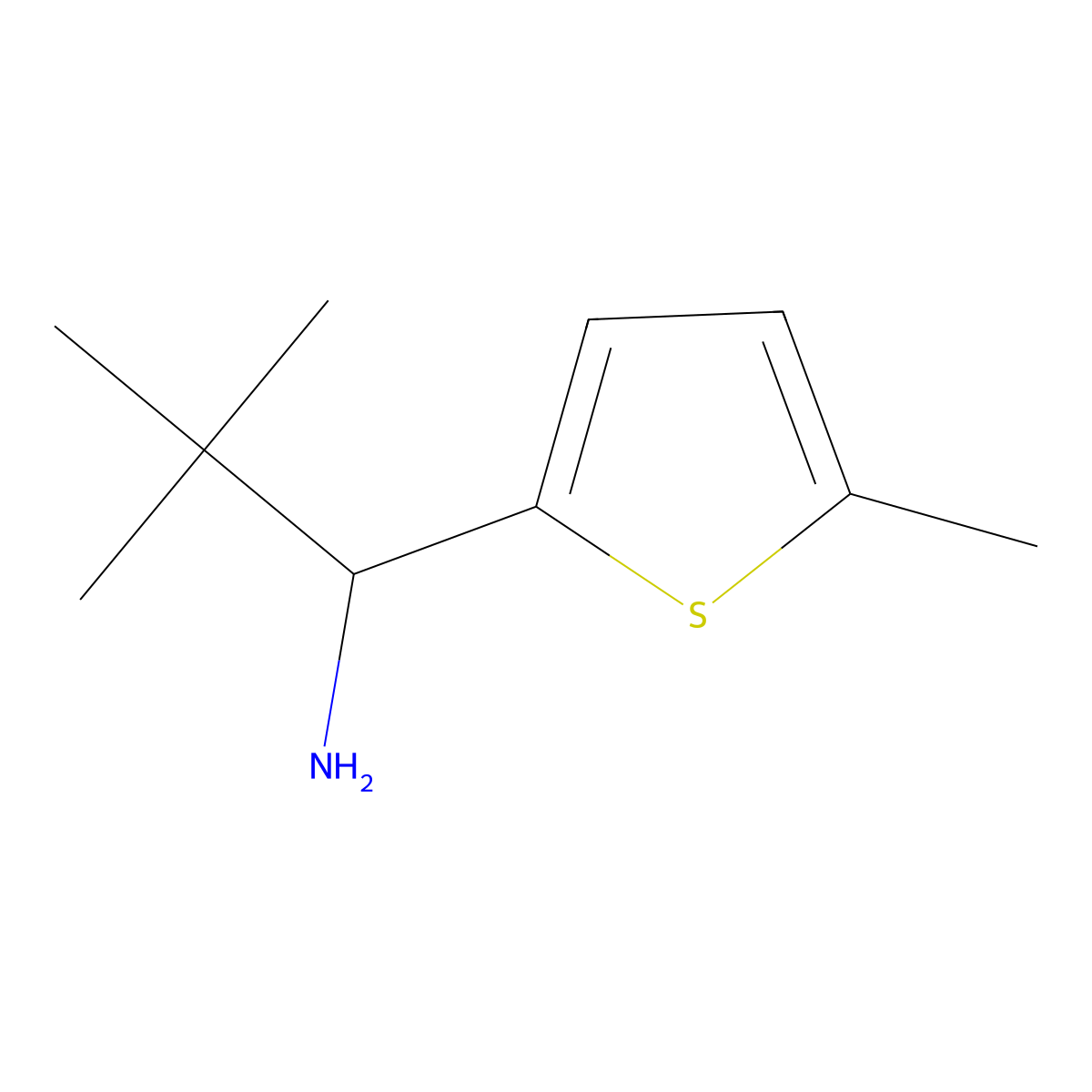 (1R)-2,2-dimethyl-1-(5-methylthiophen-2-yl)propan-1-amine molecular structure, CAS 473733-11-8