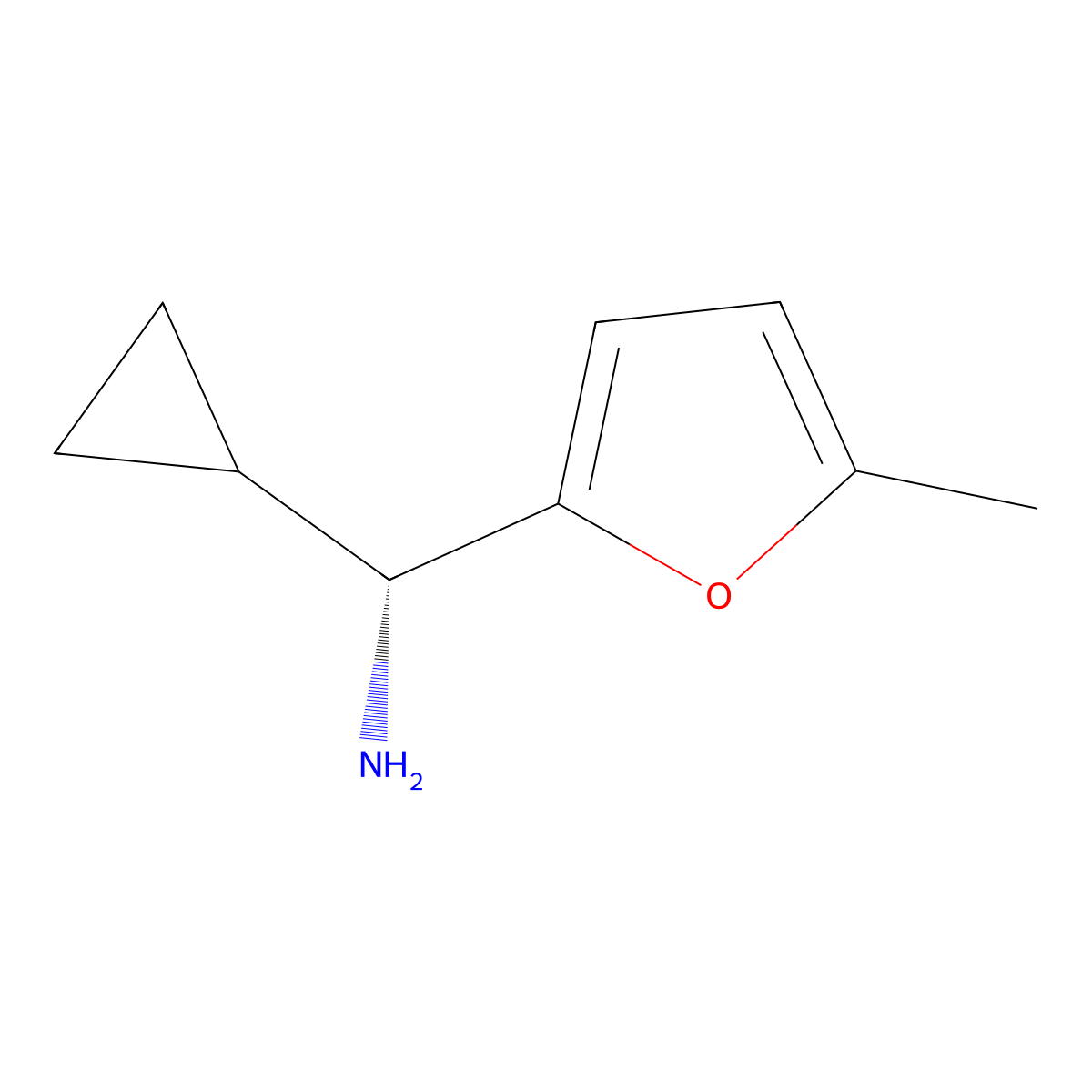 (R)-cyclopropyl-(5-methylfuran-2-yl)methanamine molecular structure, CAS 473733-27-6