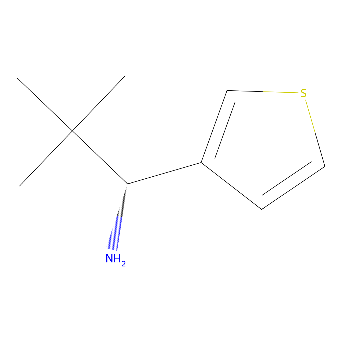 (R)-2,2-dimethyl-1-(thiophen-3-yl)propan-1-amine molecular structure, CAS 473733-29-8