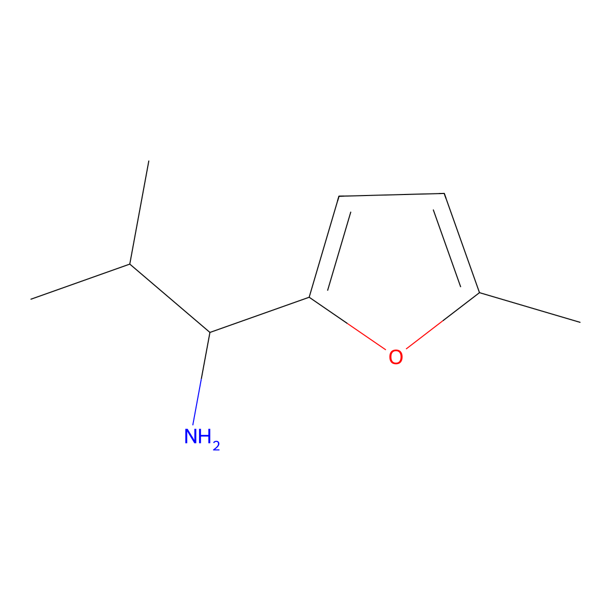 (1R)-2-methyl-1-(5-methylfuran-2-yl)propan-1-amine molecular structure, CAS 473733-31-2