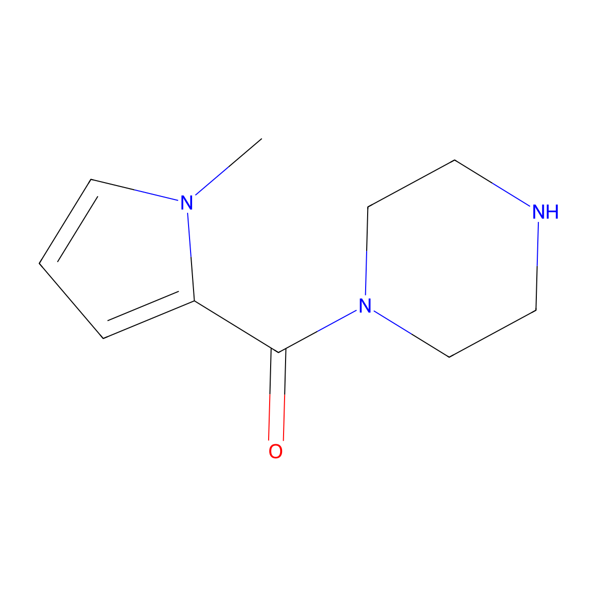 1-[(1-methyl-1H-pyrrol-2-yl)carbonyl]piperazine molecular structure, CAS 473733-94-7