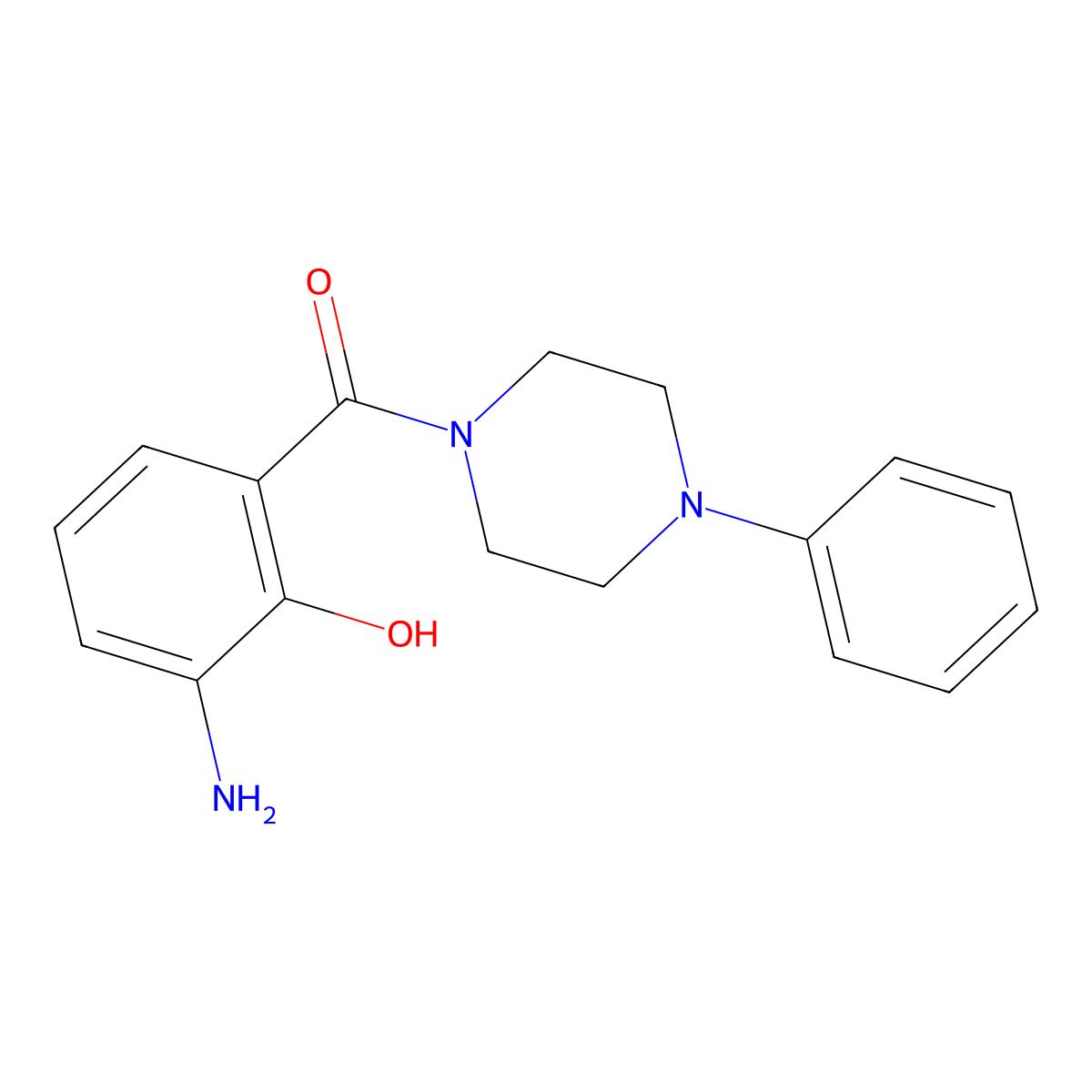 (3-Amino-2-hydroxyphenyl)(4-phenylpiperazin-1-yl)methanone molecular structure, CAS 473734-14-4
