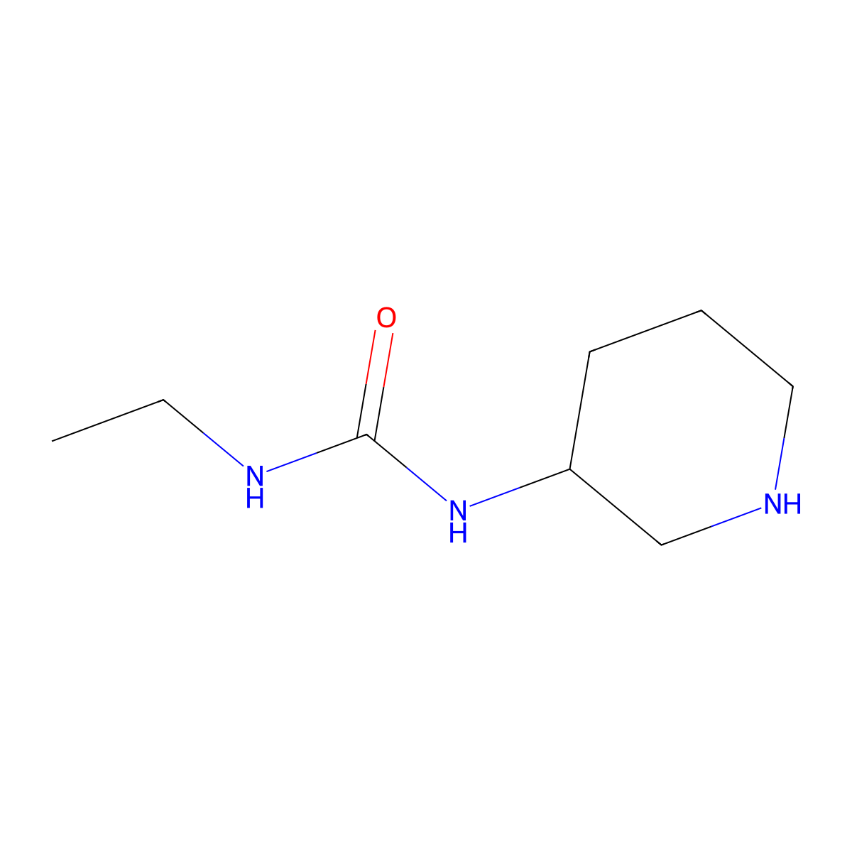 3-Ethyl-1-(piperidin-3-yl)urea molecular structure, CAS 473734-71-3
