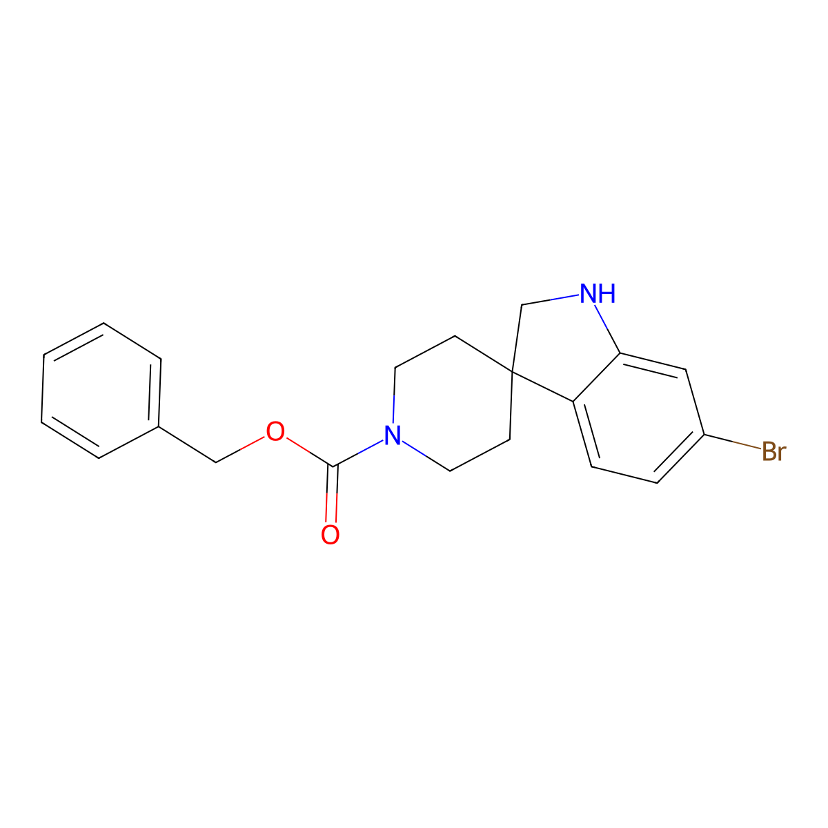 Benzyl 6-bromospiro[indoline-3,4'-piperidine]-1'-carboxylate molecular structure, CAS 473737-32-5