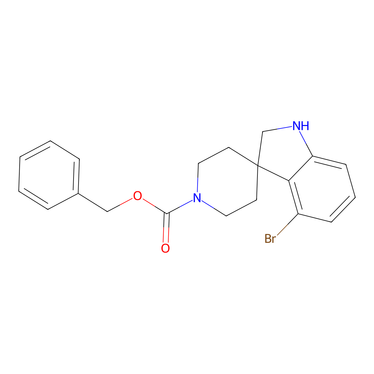 Benzyl 4-bromospiro[indoline-3,4'-piperidine]-1'-carboxylate molecular structure, CAS 473737-34-7