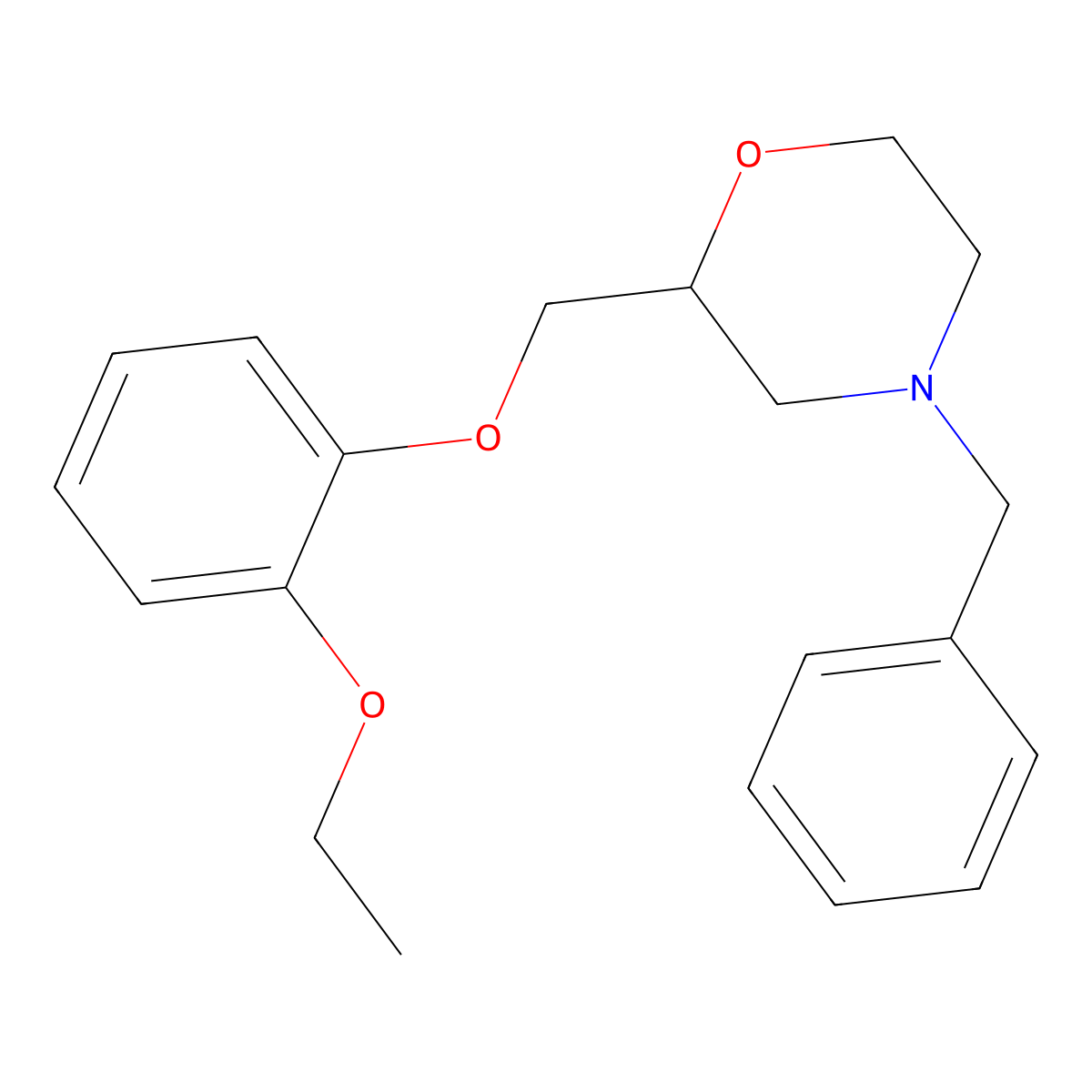2-[(2-Ethoxyphenoxy)methyl]-4-(phenylmethyl)morpholine molecular structure, CAS 47374-79-8