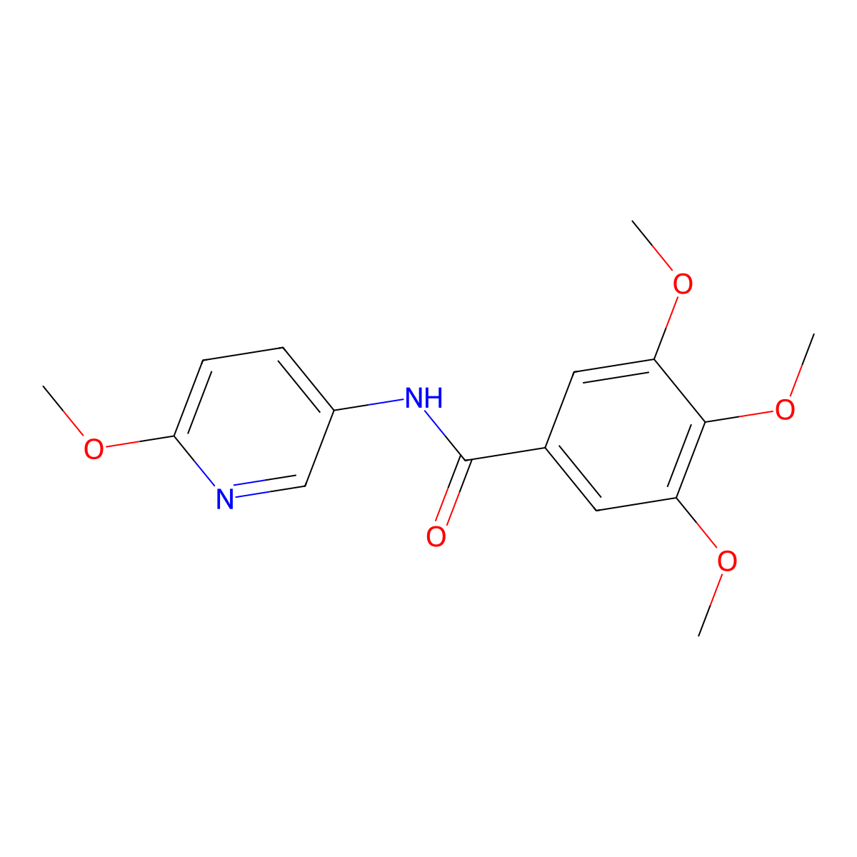 3,4,5-trimethoxy-N-(6-methoxypyridin-3-yl)benzamide molecular structure, CAS 473742-03-9
