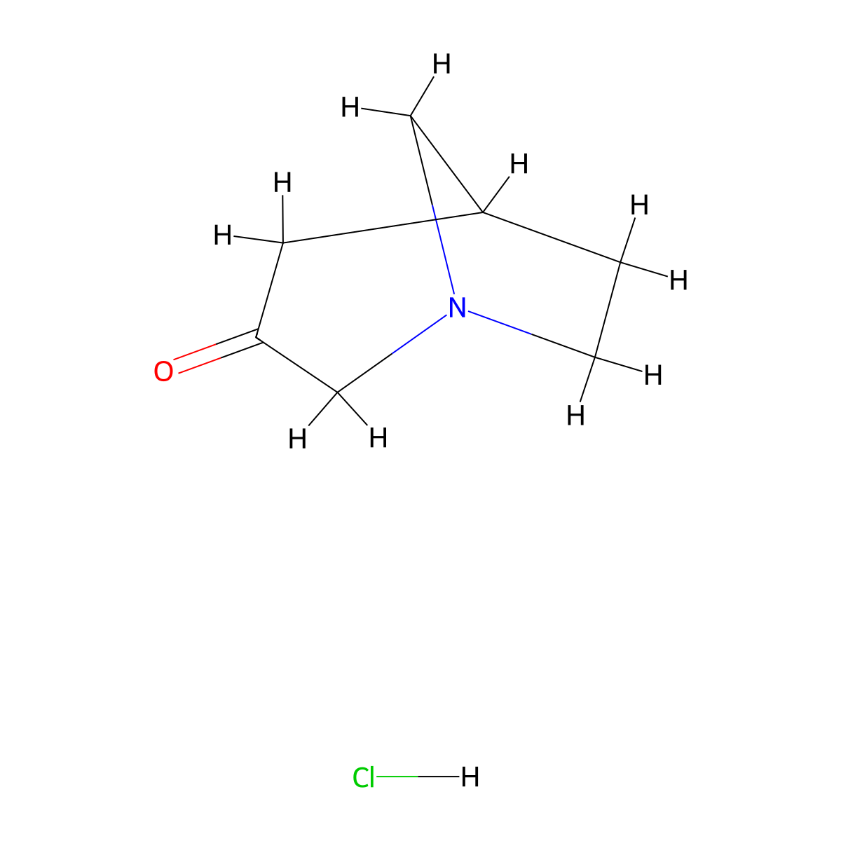 1-Azabicyclo[3.2.1]octan-3-onehydrochloride molecular structure, CAS 473795-37-8