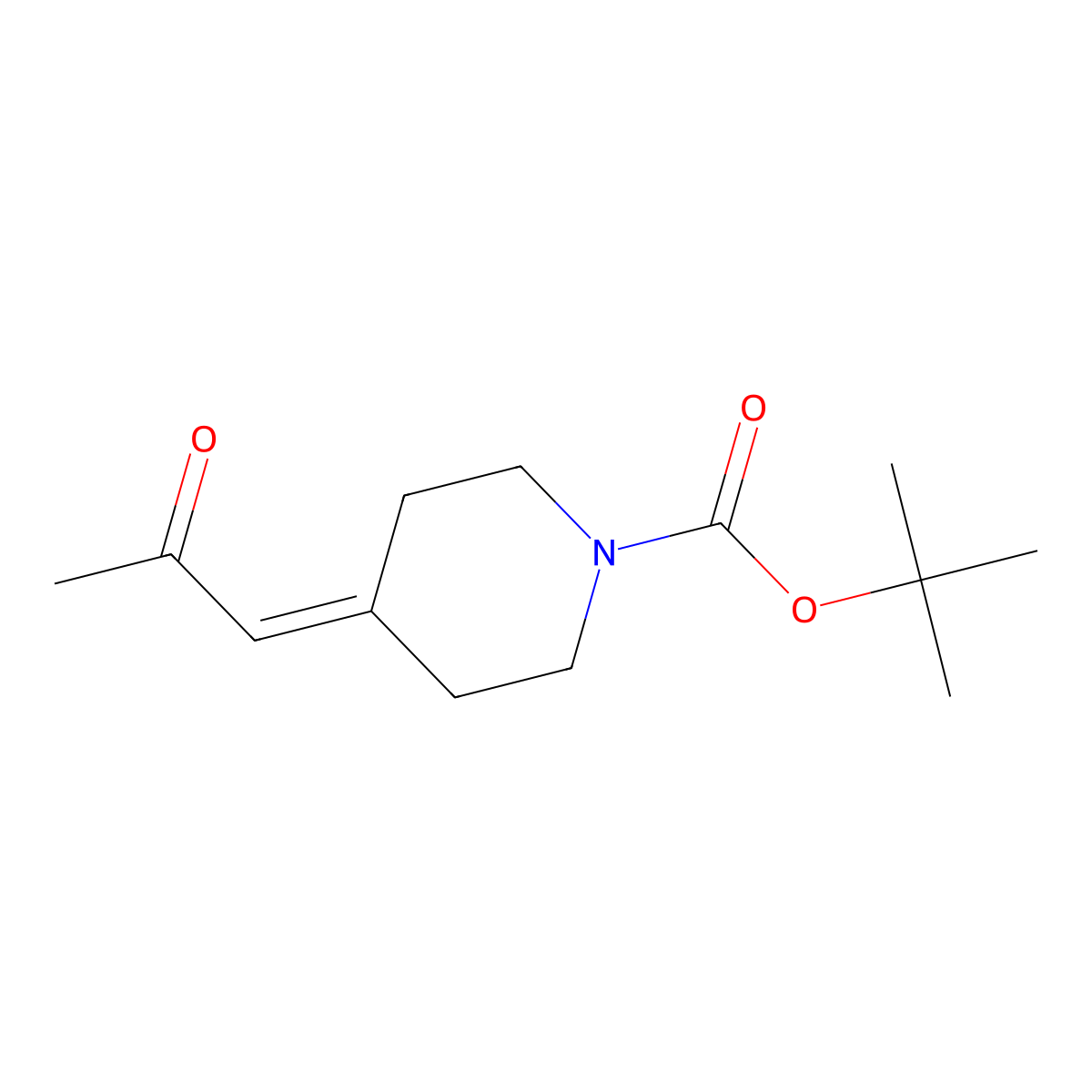 1-(1-Boc-piperidin-4-ylidene)-2-propanone molecular structure, CAS 473795-40-3