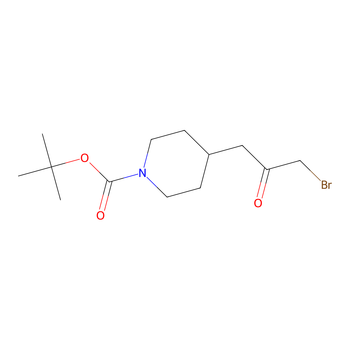 Tert-butyl 4-(3-bromo-2-oxopropyl)piperidine-1-carboxylate molecular structure, CAS 473795-43-6