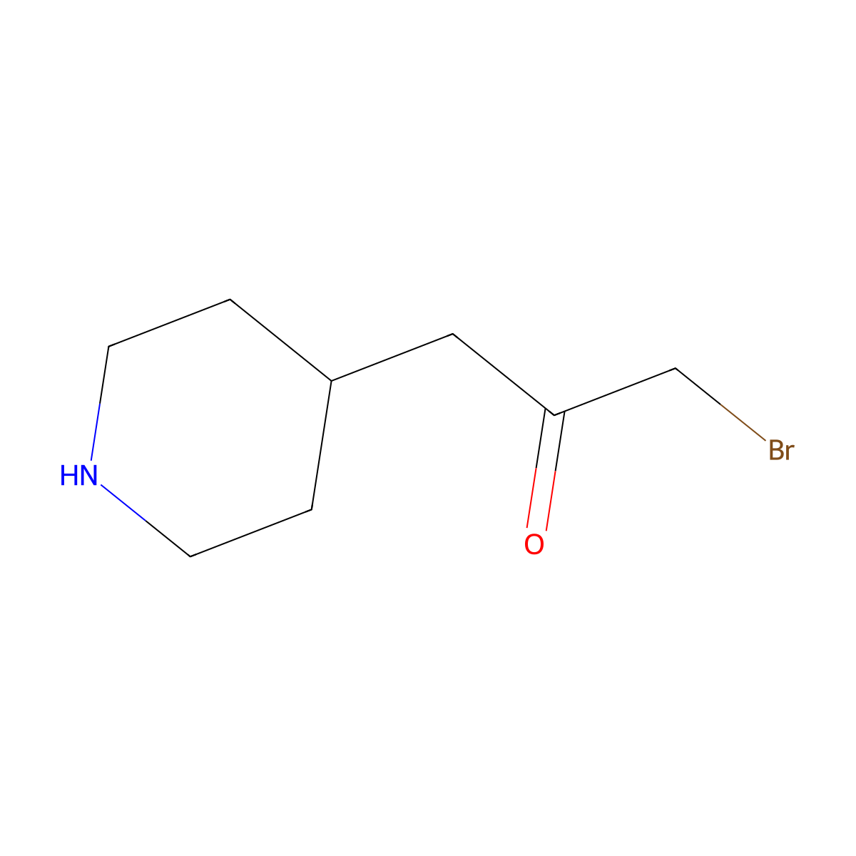 1-Bromo-3-(piperidin-4-yl)propan-2-one molecular structure, CAS 473795-45-8