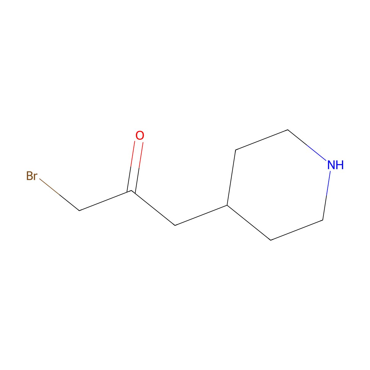 1-Bromo-3-(piperidin-4-yl)propan-2-one molecular structure, CAS 473795-45-8