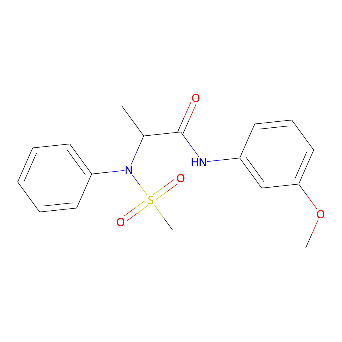 N-(3-methoxyphenyl)-2-(N-methylsulfonylanilino)propanamide molecular structure, CAS 473796-69-9