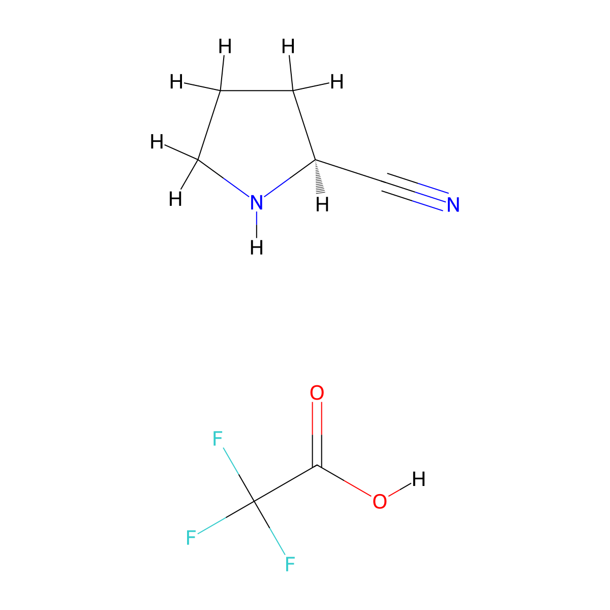 (2S)-Pyrrolidine-2-carbonitrile; 2,2,2-trifluoroacetic acid molecular structure, CAS 473797-71-6