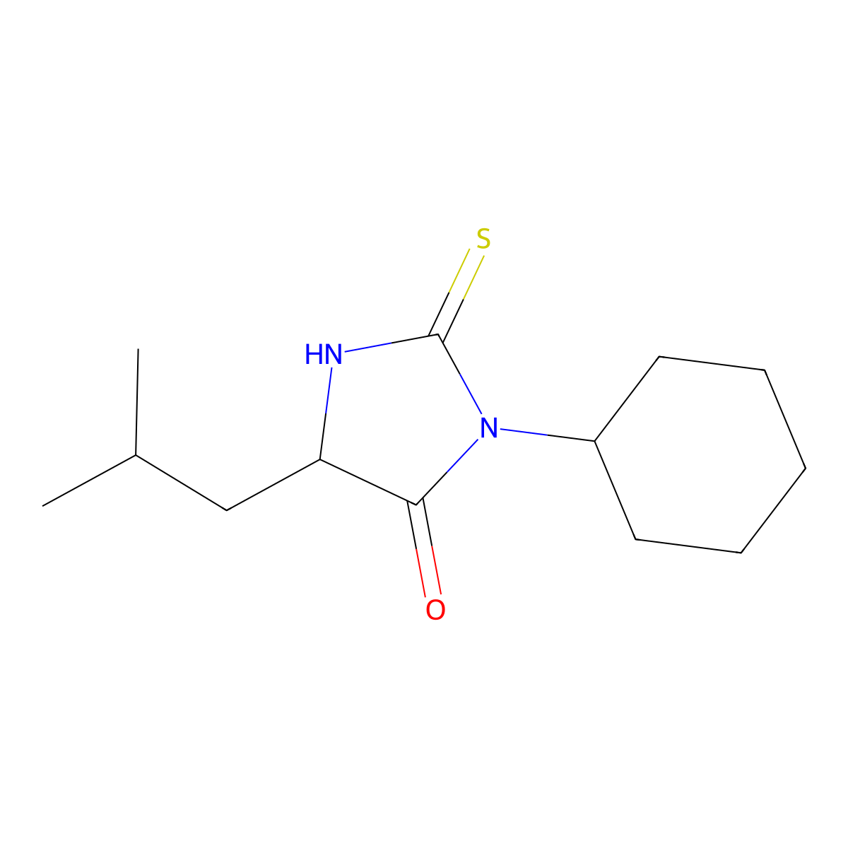 3-Cyclohexyl-5-isobutyl-2-thioxoimidazolidin-4-one molecular structure, CAS 473800-33-8