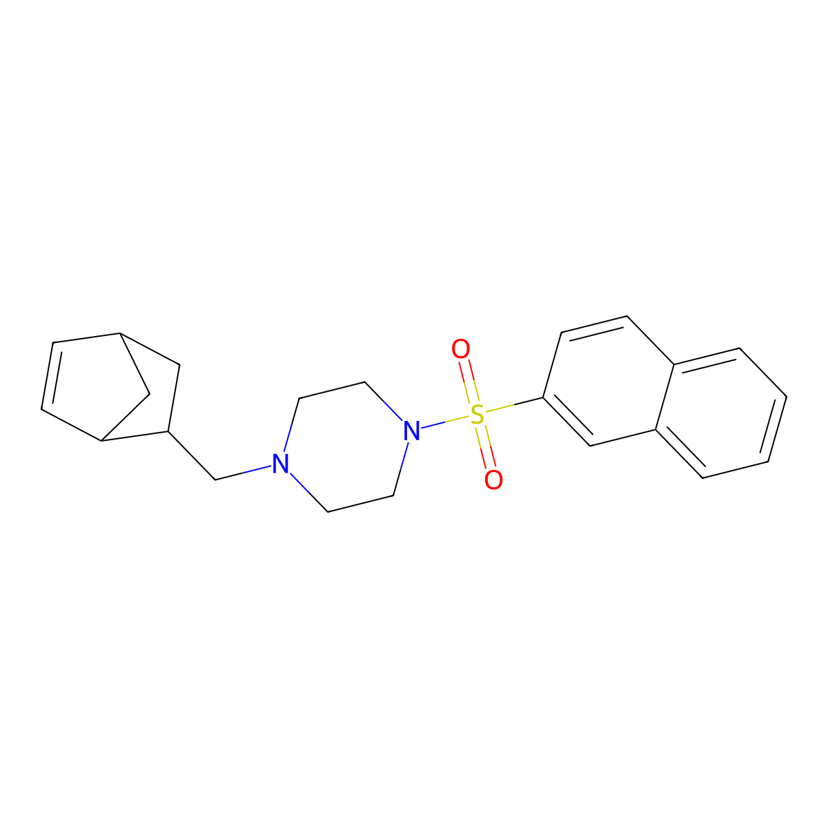 1-(5-Bicyclo[2.2.1]hept-2-enylmethyl)-4-naphthalen-2-ylsulfonylpiperazine molecular structure, CAS 473800-40-7