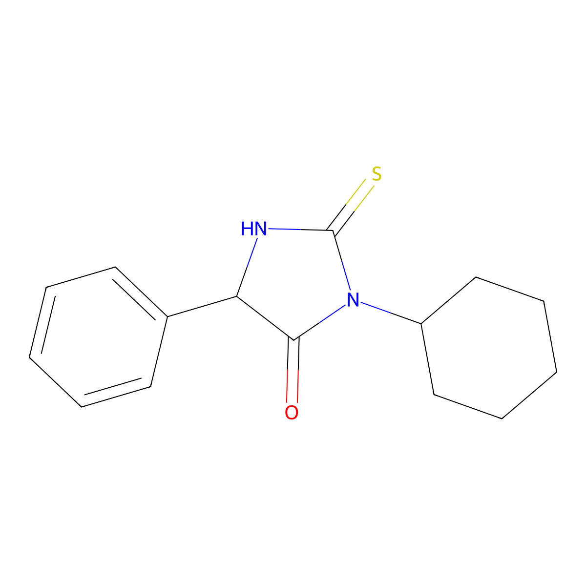 3-Cyclohexyl-5-phenyl-2-thioxo-imidazolidin-4-one molecular structure, CAS 473800-85-0