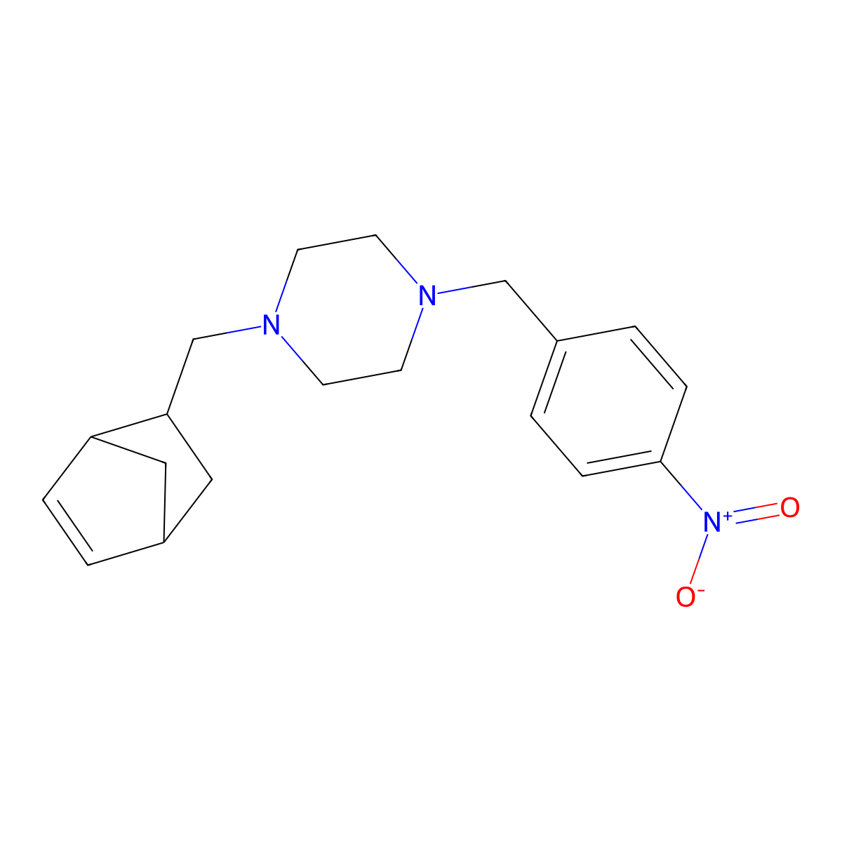 1-(Bicyclo[2.2.1]hept-5-en-2-ylmethyl)-4-(4-nitrobenzyl)piperazine molecular structure, CAS 473800-88-3