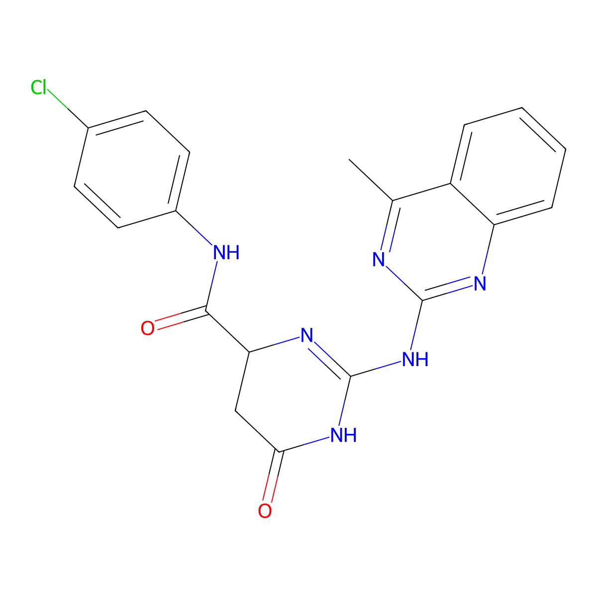 N-(4-chlorophenyl)-2-[(4-methylquinazolin-2-yl)amino]-6-oxo-4,5-dihydro-1H-pyrimidine-4-carboxamide molecular structure, CAS 473801-10-4