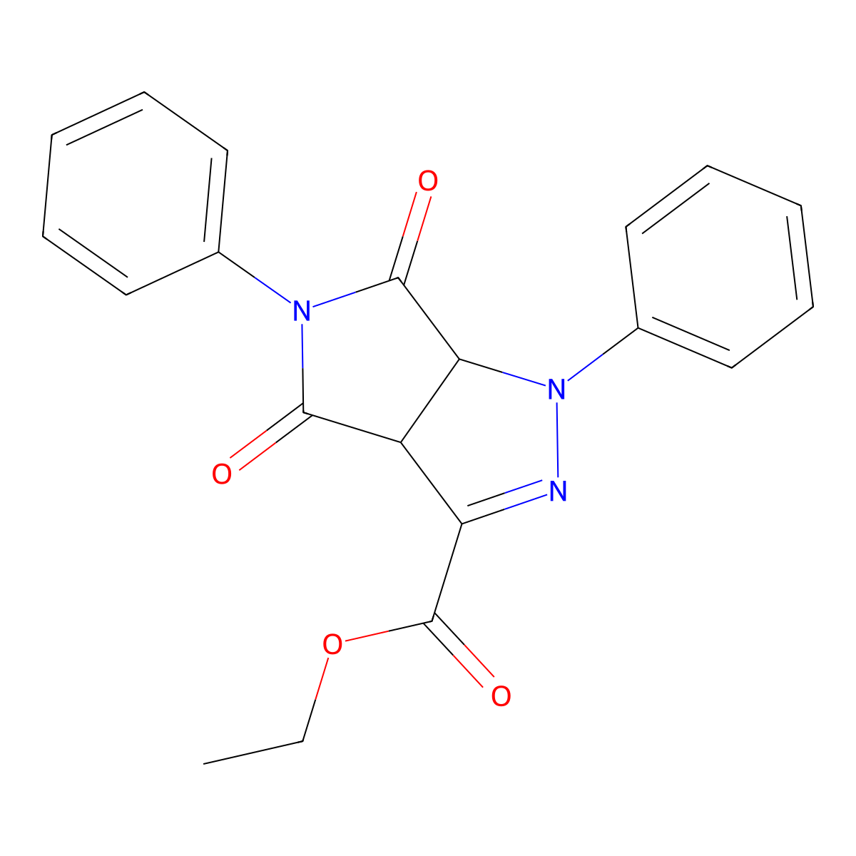 Ethyl 4,6-dioxo-1,5-diphenyl-1,3a,4,5,6,6a-hexahydropyrrolo[3,4-c]pyrazole-3-carboxylate molecular structure, CAS 473801-17-1