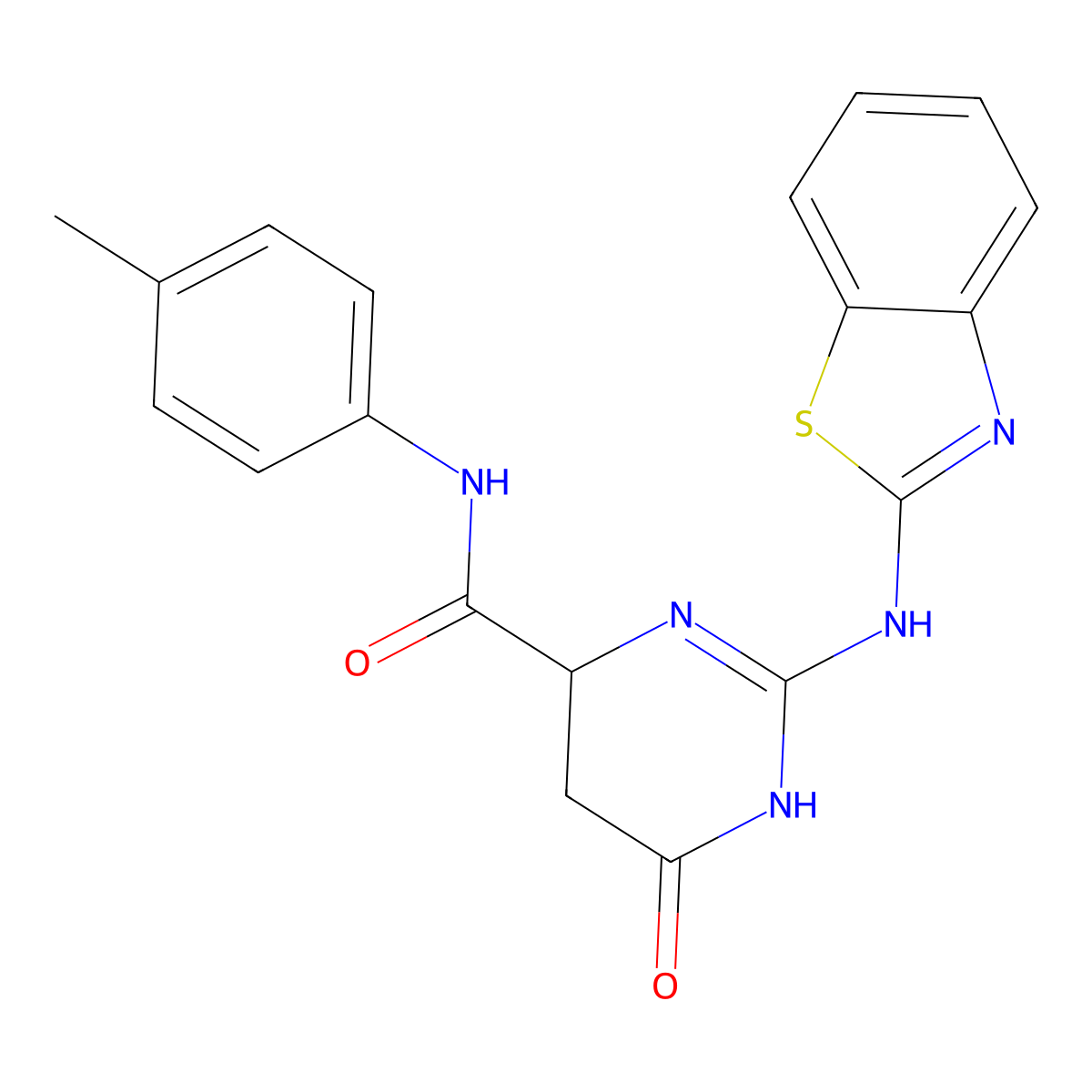 2-(1,3-benzothiazol-2-ylamino)-N-(4-methylphenyl)-6-oxo-1,4,5,6-tetrahydropyrimidine-4-carboxamide molecular structure, CAS 473801-57-9