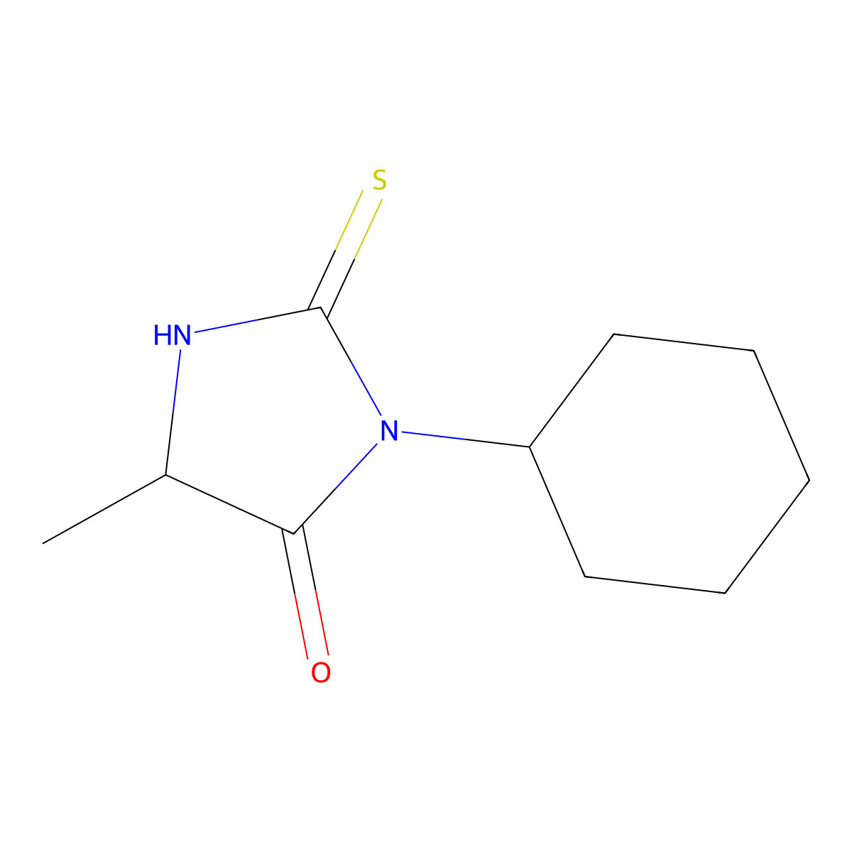 3-Cyclohexyl-5-methyl-2-sulfanylideneimidazolidin-4-one molecular structure, CAS 473801-58-0
