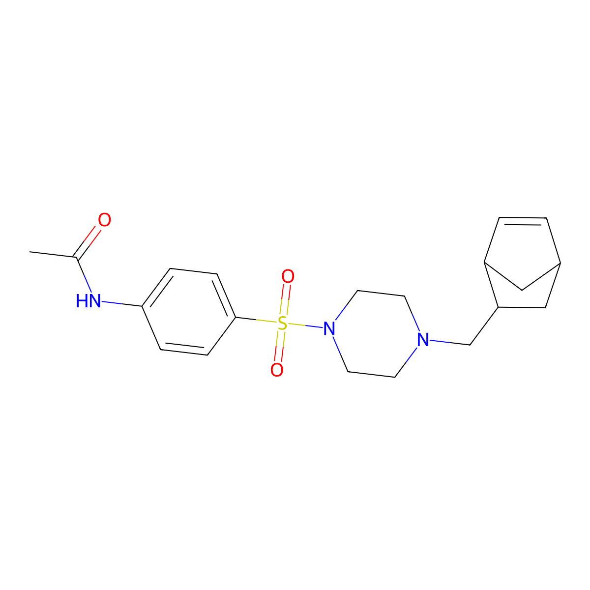 N-[4-[4-(5-bicyclo[2.2.1]hept-2-enylmethyl)piperazin-1-yl]sulfonylphenyl]acetamide molecular structure, CAS 473801-61-5