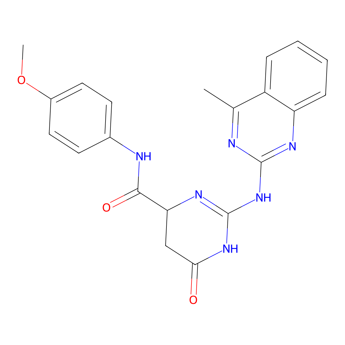 N-(4-methoxyphenyl)-2-[(4-methylquinazolin-2-yl)amino]-6-oxo-4,5-dihydro-1H-pyrimidine-4-carboxamide molecular structure, CAS 473801-63-7