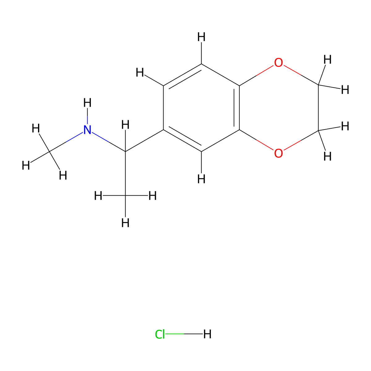 [1-(2,3-Dihydro-benzo[1,4]dioxin-6-yl)-ethyl]-methyl-amine hydrochloride molecular structure, CAS 473801-85-3