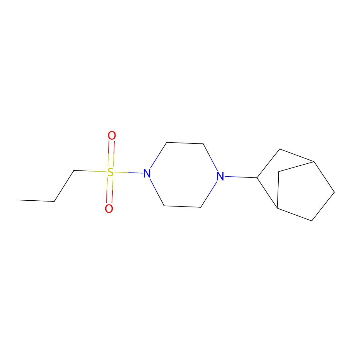1-(Bicyclo[2.2.1]hept-2-yl)-4-(propylsulfonyl)piperazine molecular structure, CAS 473802-03-8