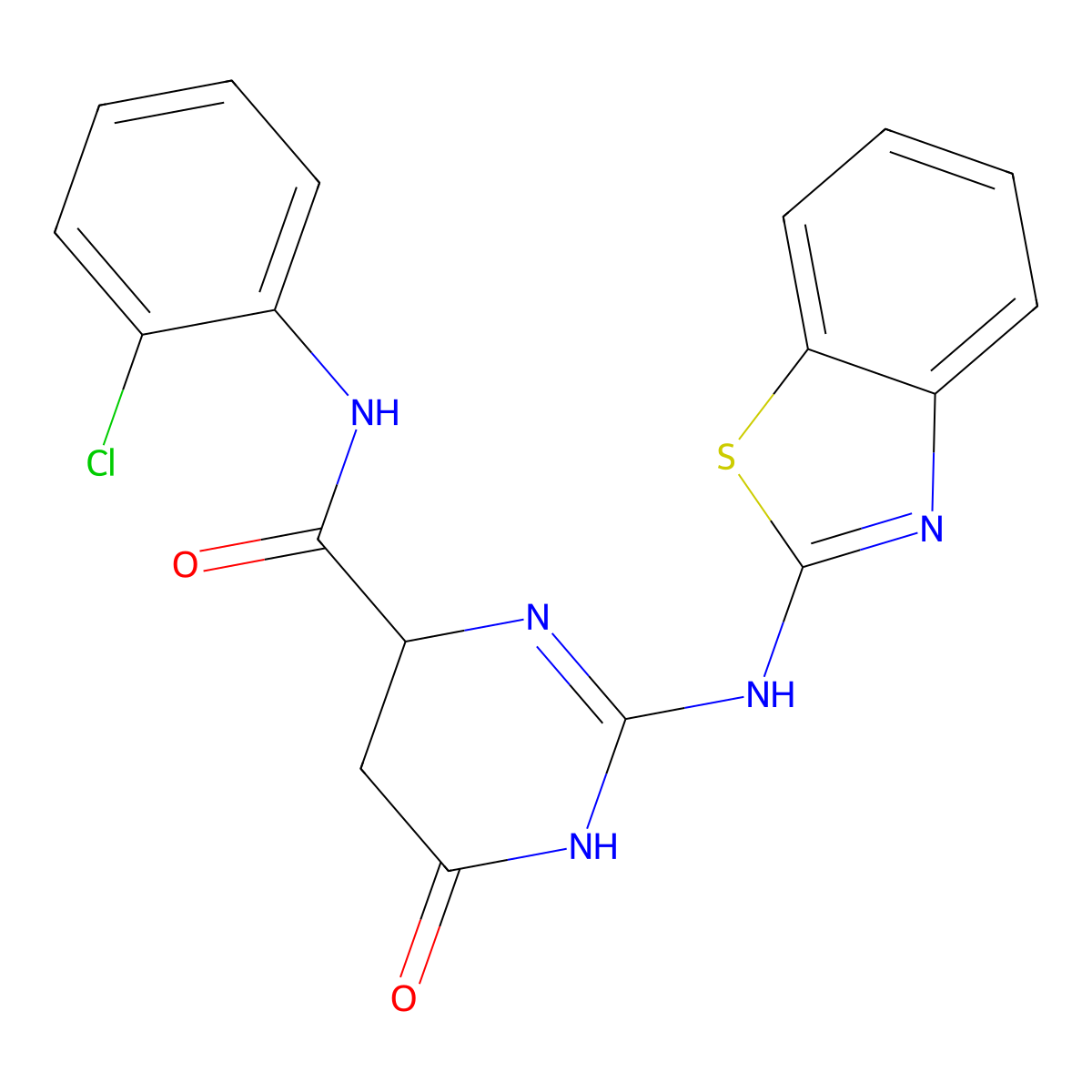2-(1,3-benzothiazol-2-ylamino)-N-(2-chlorophenyl)-6-oxo-1,4,5,6-tetrahydropyrimidine-4-carboxamide molecular structure, CAS 473802-26-5
