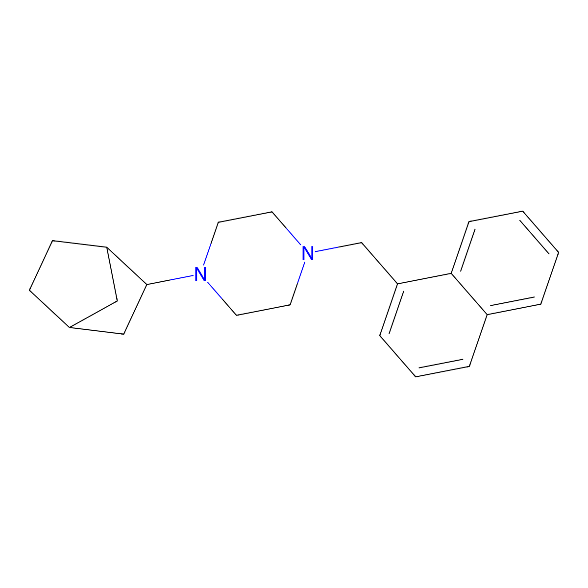 1-(3-Bicyclo[2.2.1]heptanyl)-4-(naphthalen-1-ylmethyl)piperazine molecular structure, CAS 473802-75-4
