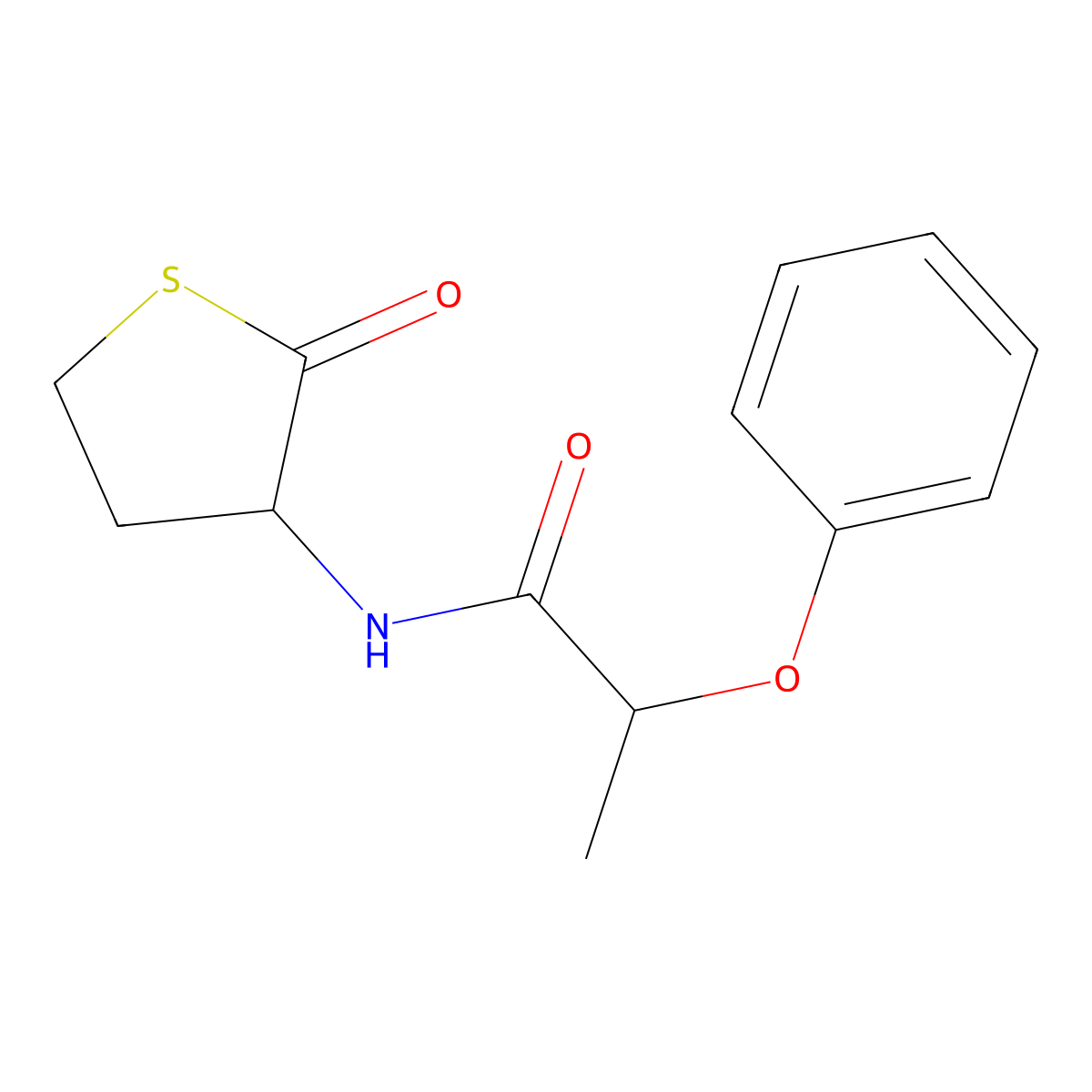 N-(2-oxothiolan-3-yl)-2-phenoxypropanamide molecular structure, CAS 473802-95-8
