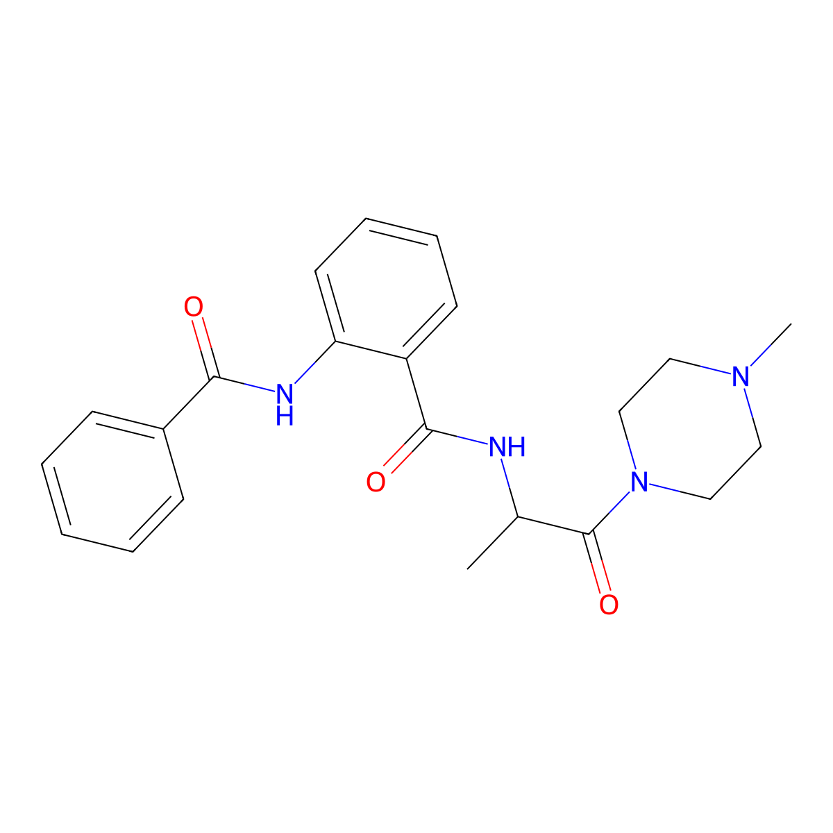 2-benzamido-N-[1-(4-methylpiperazin-1-yl)-1-oxopropan-2-yl]benzamide molecular structure, CAS 473803-30-4