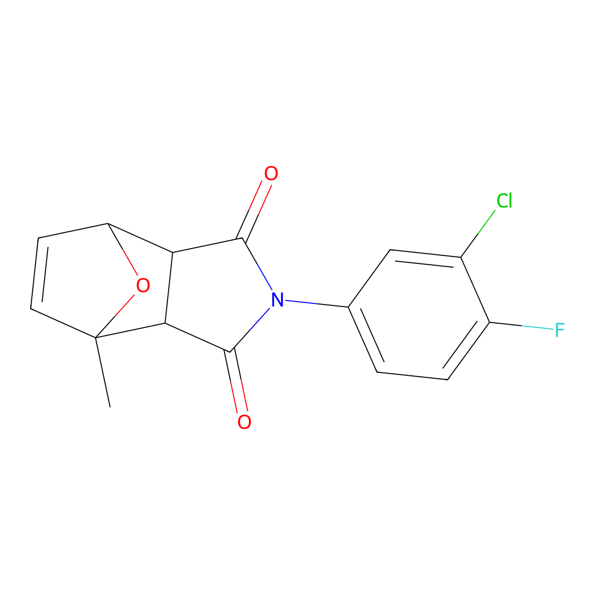 2-(3-chloro-4-fluorophenyl)-7-methyl-4,7a-dihydro-3aH-4,7-epoxyisoindole-1,3-dione molecular structure, CAS 473803-51-9