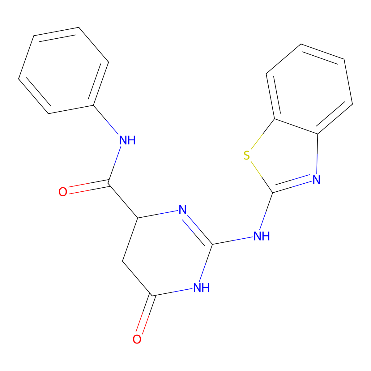 2-(1,3-benzothiazol-2-ylamino)-6-oxo-N-phenyl-1,4,5,6-tetrahydropyrimidine-4-carboxamide molecular structure, CAS 473803-60-0