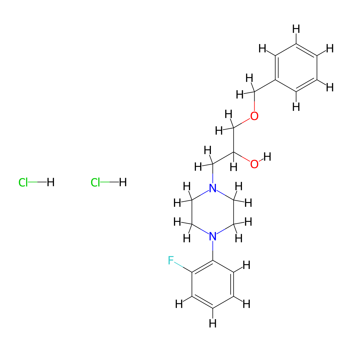 1-(Benzyloxy)-3-[4-(2-fluorophenyl)piperazin-1-YL]propan-2-OL dihydrochloride molecular structure, CAS 473803-79-1