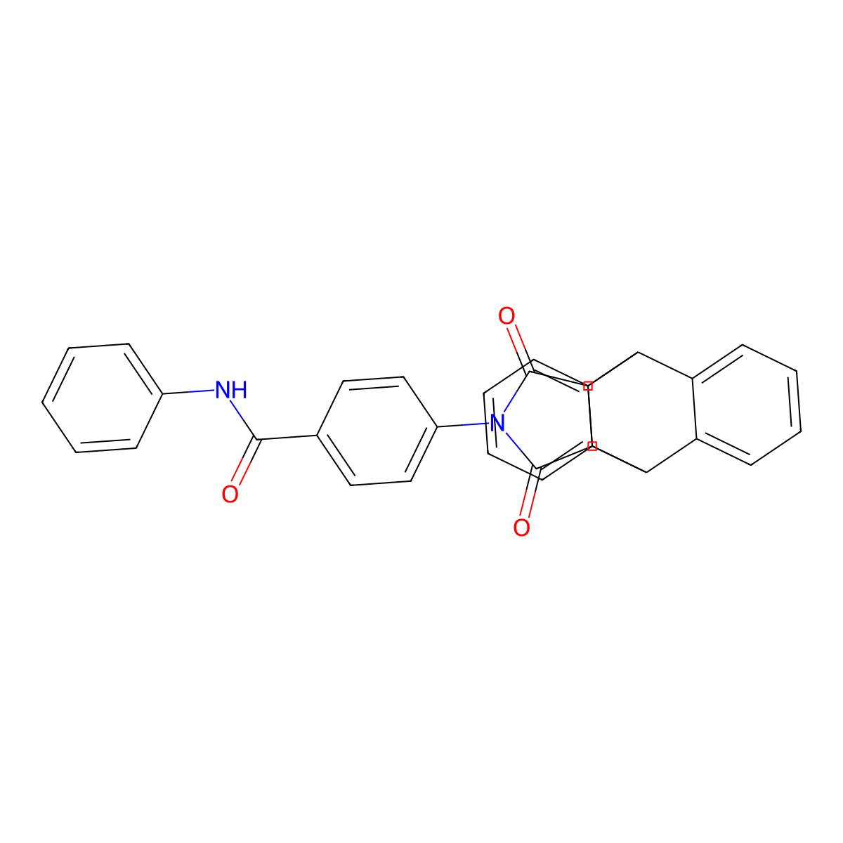 4-(16,18-dioxo-17-azapentacyclo[6.6.5.0~2,7~.0~9,14~.0~15,19~]nonadeca-2,4,6,9,11,13-hexaen-17-yl)-N-phenylbenzamide (non-preferred name) molecular structure, CAS 473803-80-4