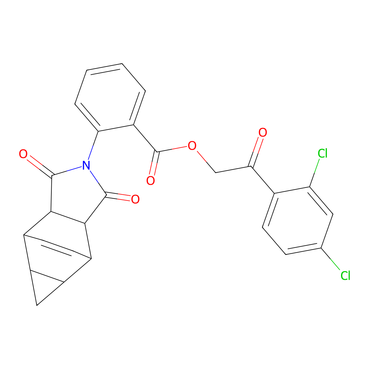 2-(2,4-dichlorophenyl)-2-oxoethyl 2-(1,3-dioxooctahydro-4,6-ethenocyclopropa[f]isoindol-2(1H)-yl)benzoate molecular structure, CAS 473803-85-9