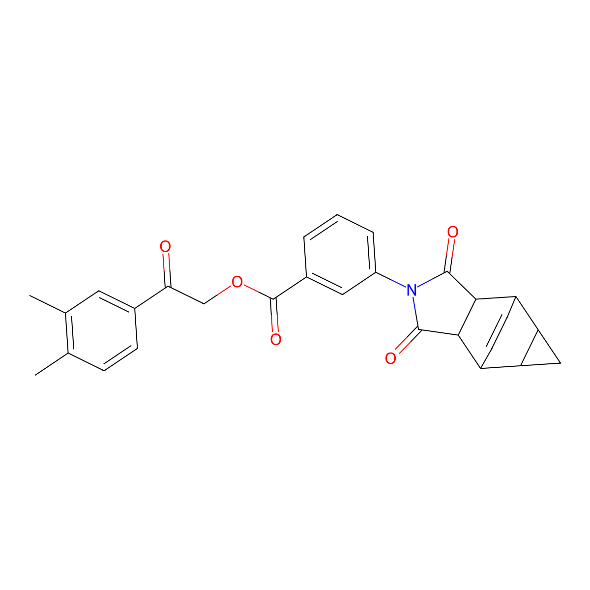 2-(3,4-dimethylphenyl)-2-oxoethyl 3-(1,3-dioxooctahydro-4,6-ethenocyclopropa[f]isoindol-2(1H)-yl)benzoate molecular structure, CAS 473803-93-9