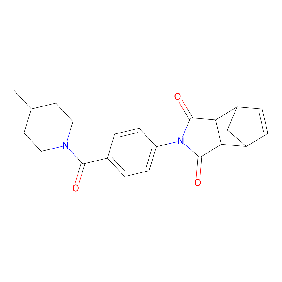 2-{4-[(4-methylpiperidin-1-yl)carbonyl]phenyl}-3a,4,7,7a-tetrahydro-1H-4,7-methanoisoindole-1,3(2H)-dione molecular structure, CAS 473803-95-1