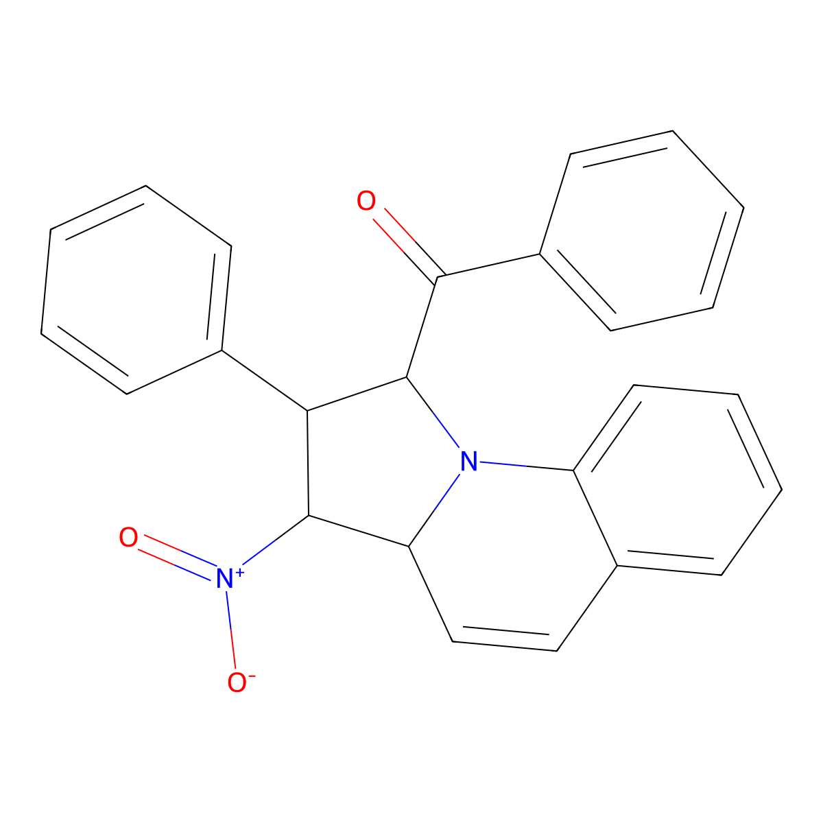 (3-Nitro-2-phenyl-1,2,3,3a-tetrahydropyrrolo[1,2-a]quinolin-1-yl)-phenylmethanone molecular structure, CAS 473804-03-4