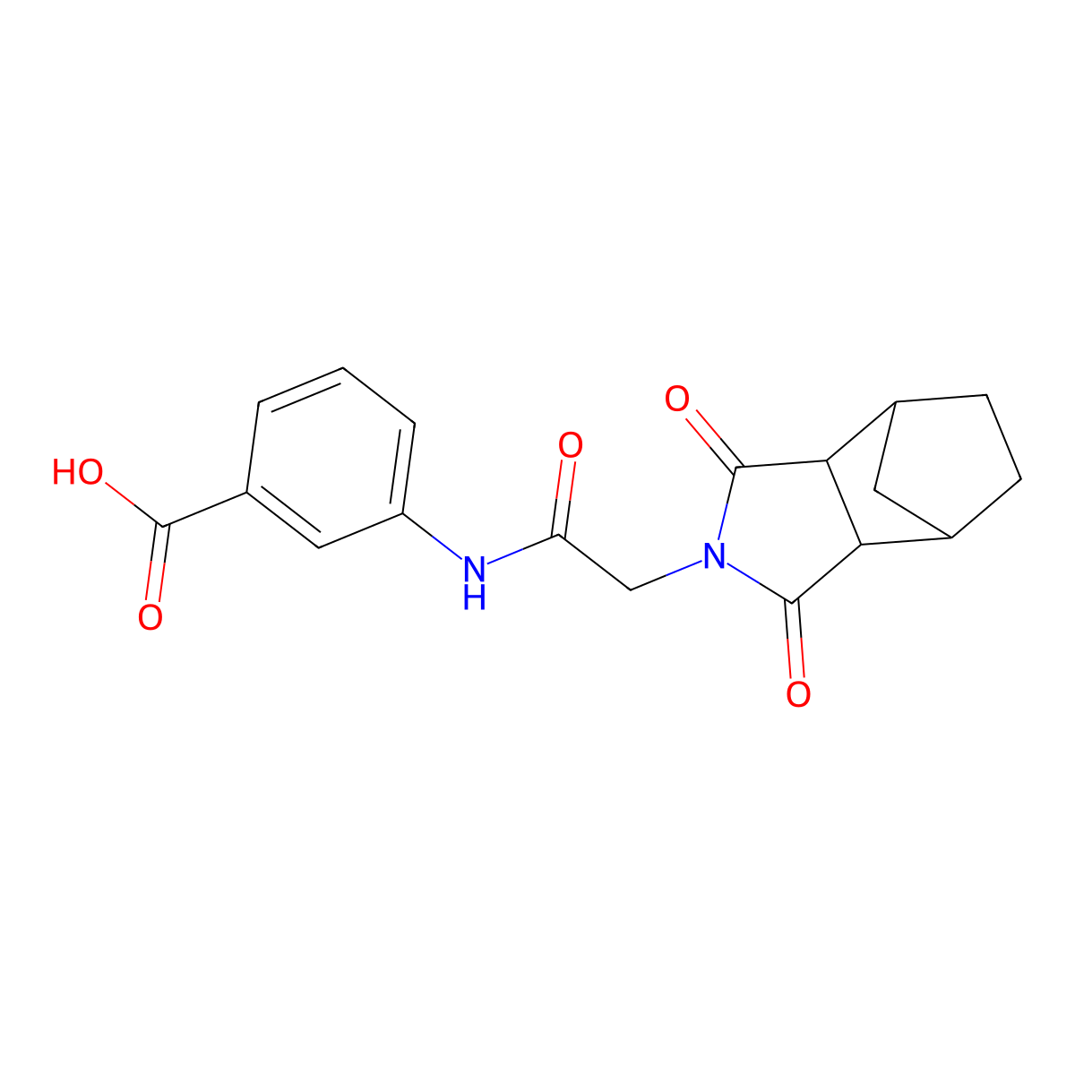 3-{[(1,3-dioxooctahydro-2H-4,7-methanoisoindol-2-yl)acetyl]amino}benzoic acid molecular structure, CAS 473804-06-7